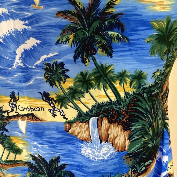 Vintage 80s Caribbean Summer Sun Beach Shift Dress Sz L/XL - Picture 7 of 11